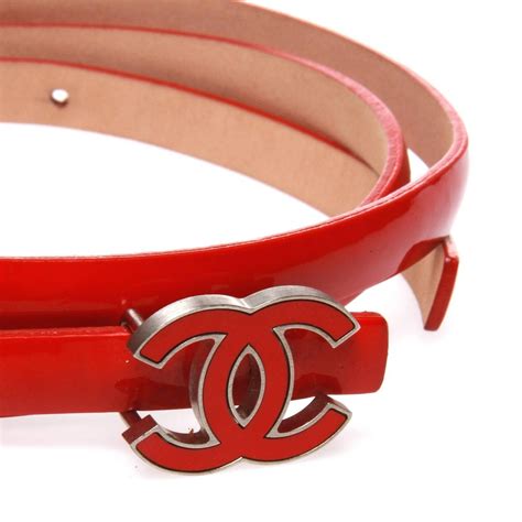 vintage red fabric chanel belt|genuine leather Chanel belt women.